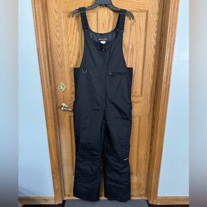 Black Insulated Snow Bib Overalls
